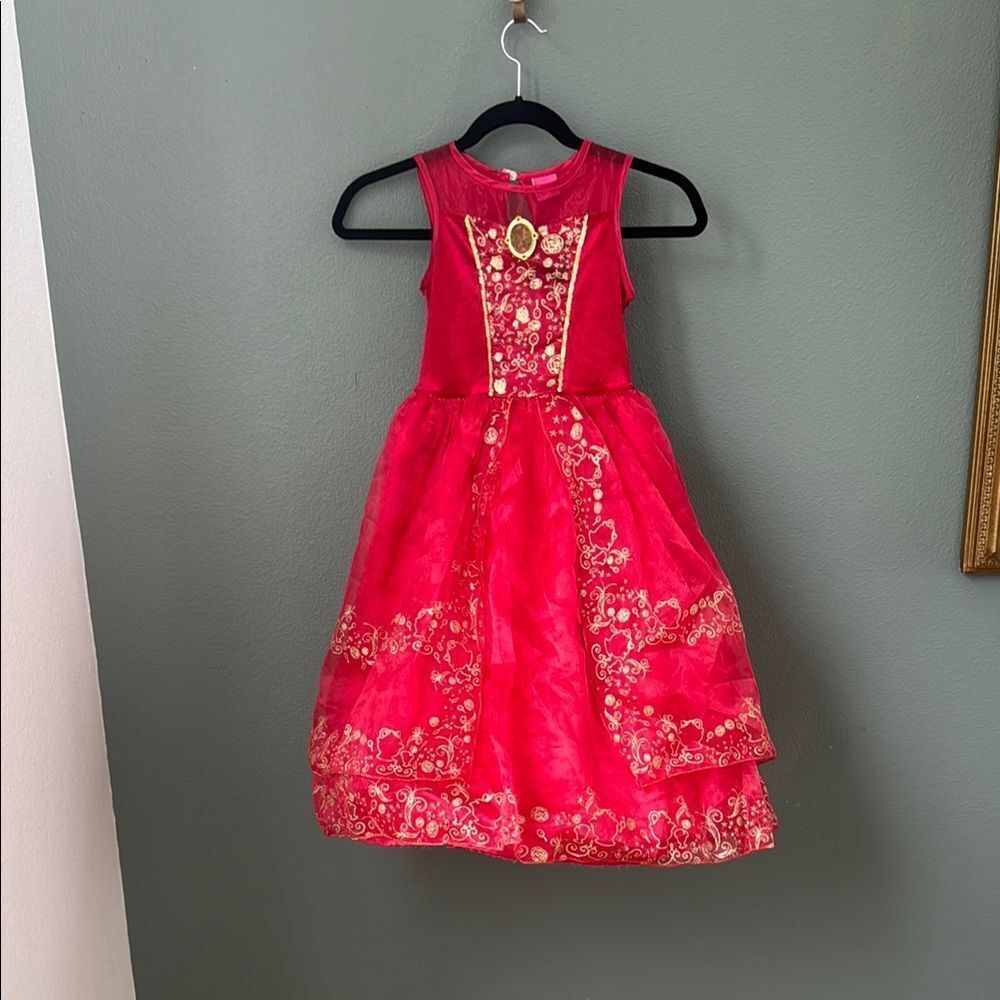 Disney Beauty and the Beast Belle Holiday Christmas Princess Dress Sz 6/7